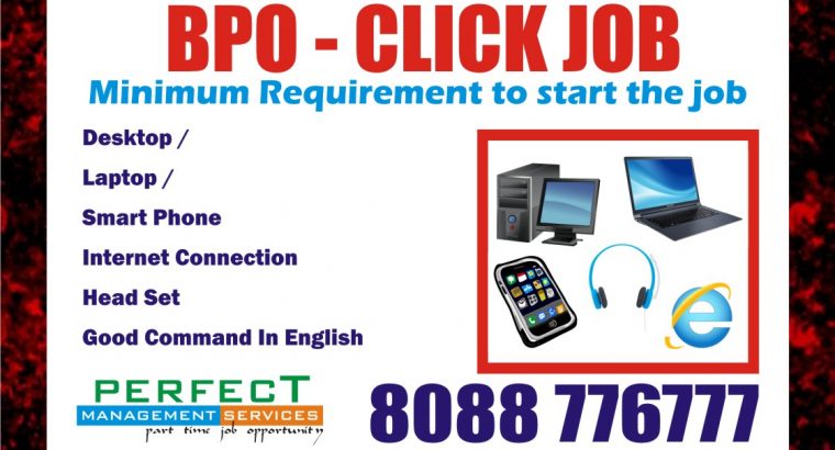 Home based BPO Click Job Payout for each click Rs. 3.50 TO Rs.10.00 PER CLI